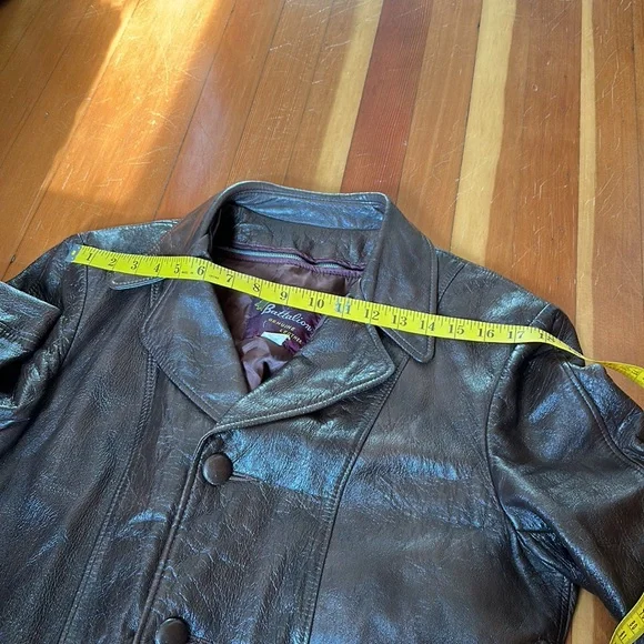 Vintage single breasted brown leather dress jacket - Picture 7 of 9